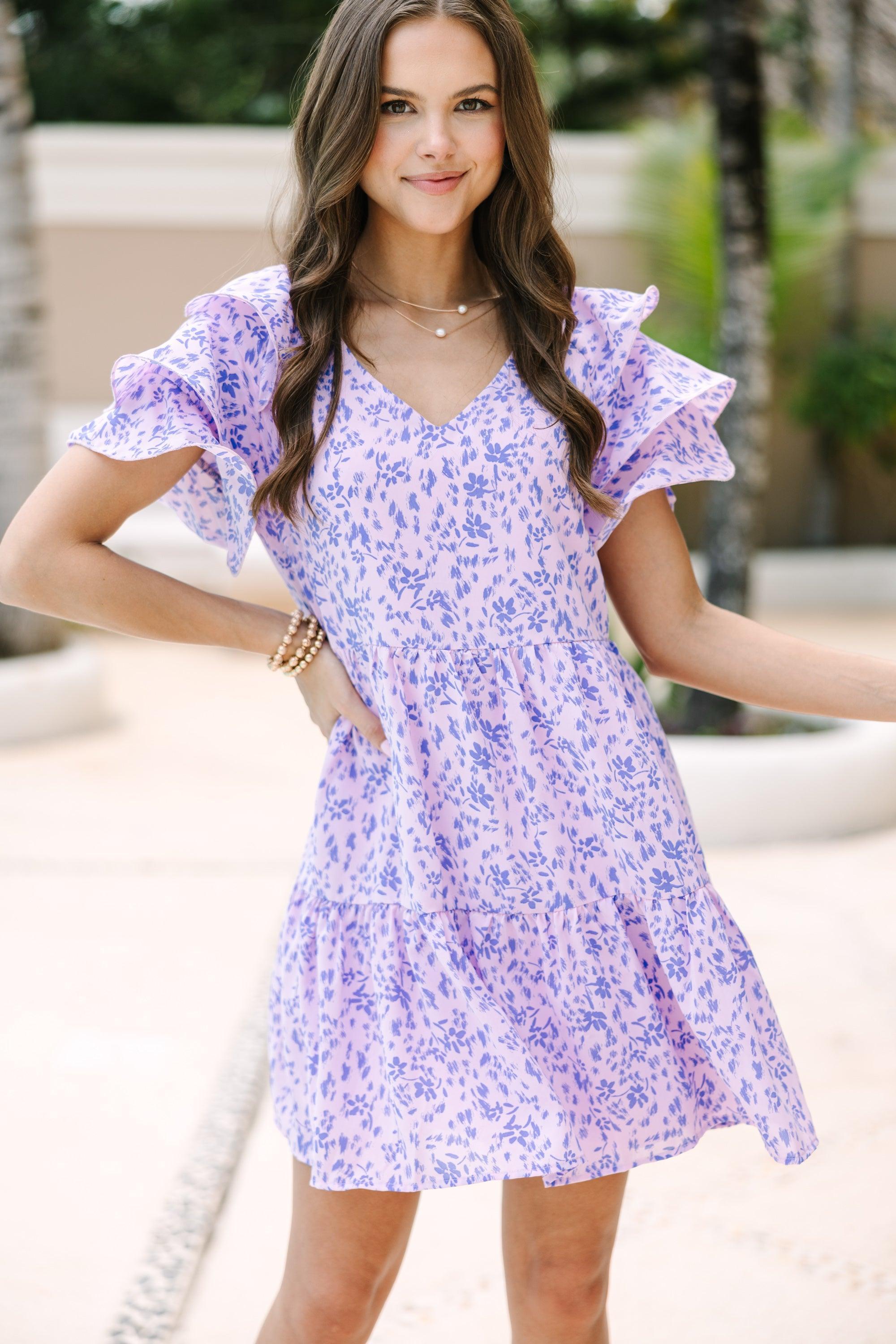 Your Wildest Dreams Lavender Purple Ditsy Floral Babydoll Dress Female Product Image