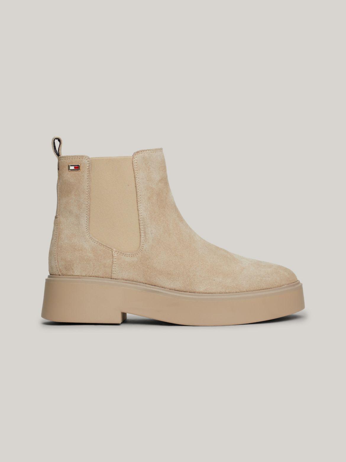 Tommy Hilfiger Women's Tonal Suede Chunky Chelsea Boot - Beige - US 9.5 / EU 41 Product Image