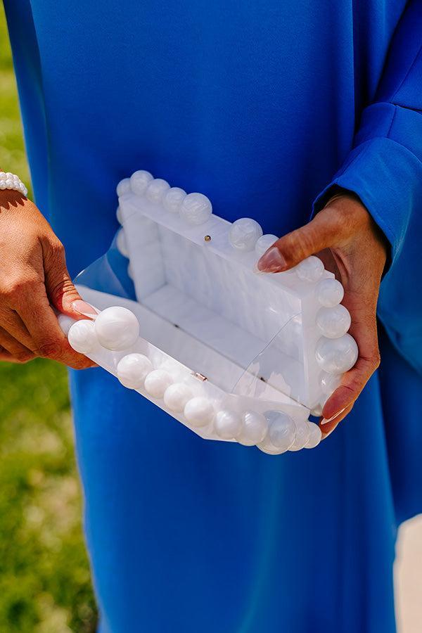 Cava Acrylic Clutch in White Product Image