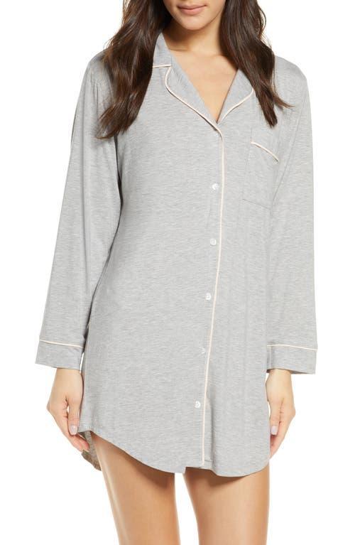 Eberjey Gisele Nightshirt (Heather Grey/Sorbet Pink) Women's Pajama Product Image