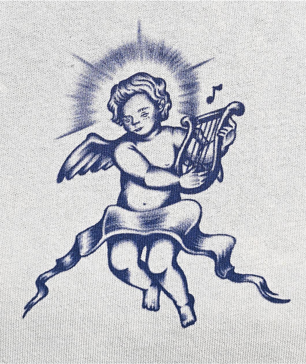 Empyre Ricky Cherub Grey Mineral Wash Crop T-Shirt Product Image