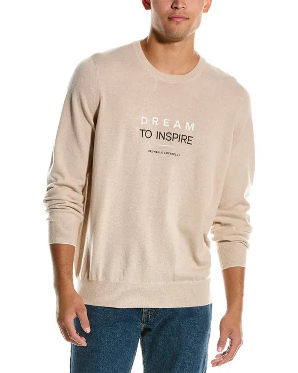 Cashmere Crewneck Sweater In Beige Product Image