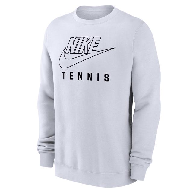 Nike Men's Swoosh Club Fleece Tennis Pullover Crew-Neck Sweatshirt Product Image