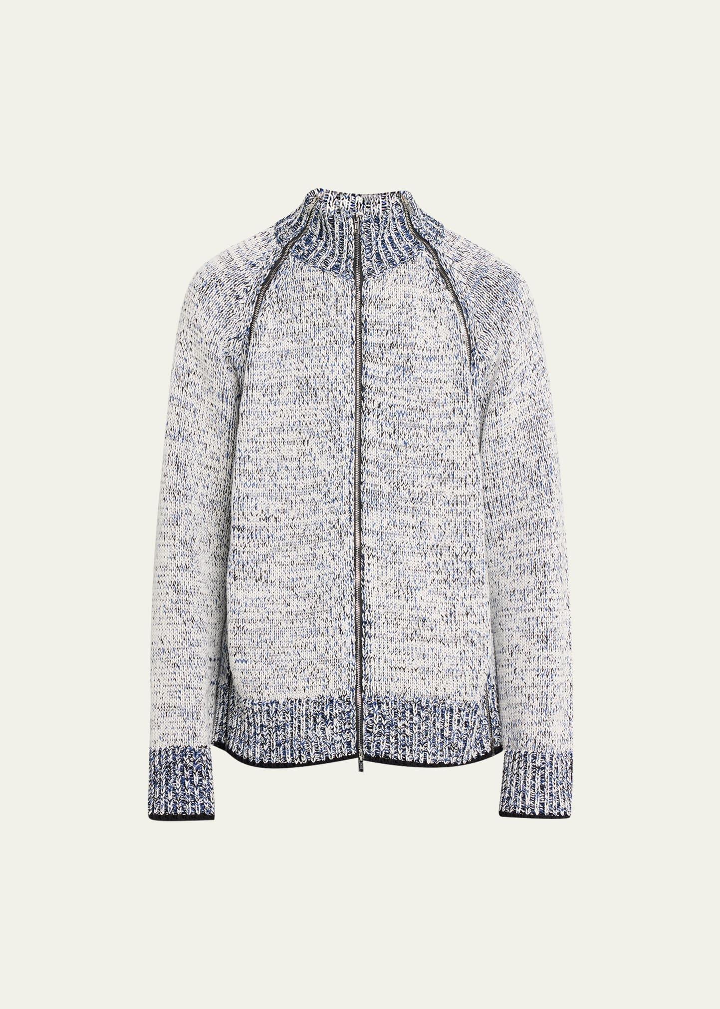 Mens Marled Full-Zip Cardigan Sweater Product Image