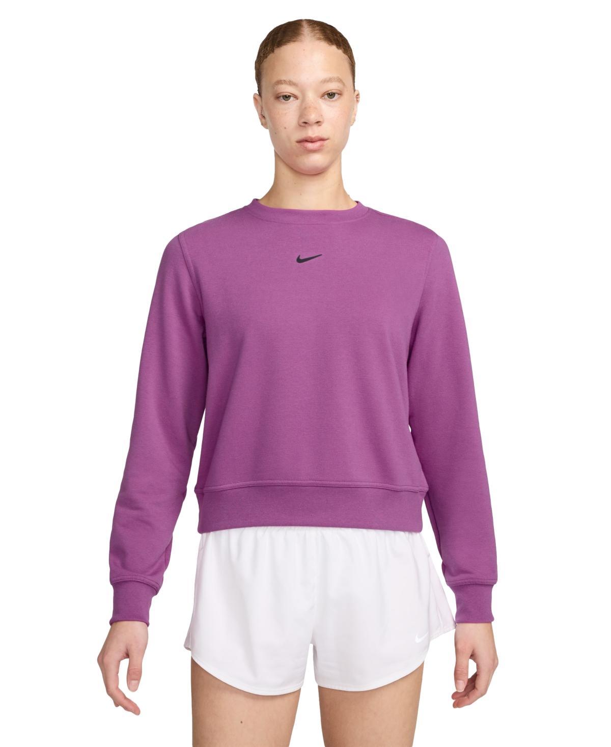 Womens Nike One Dri-FIT Crewneck Sweatshirt Pink Product Image