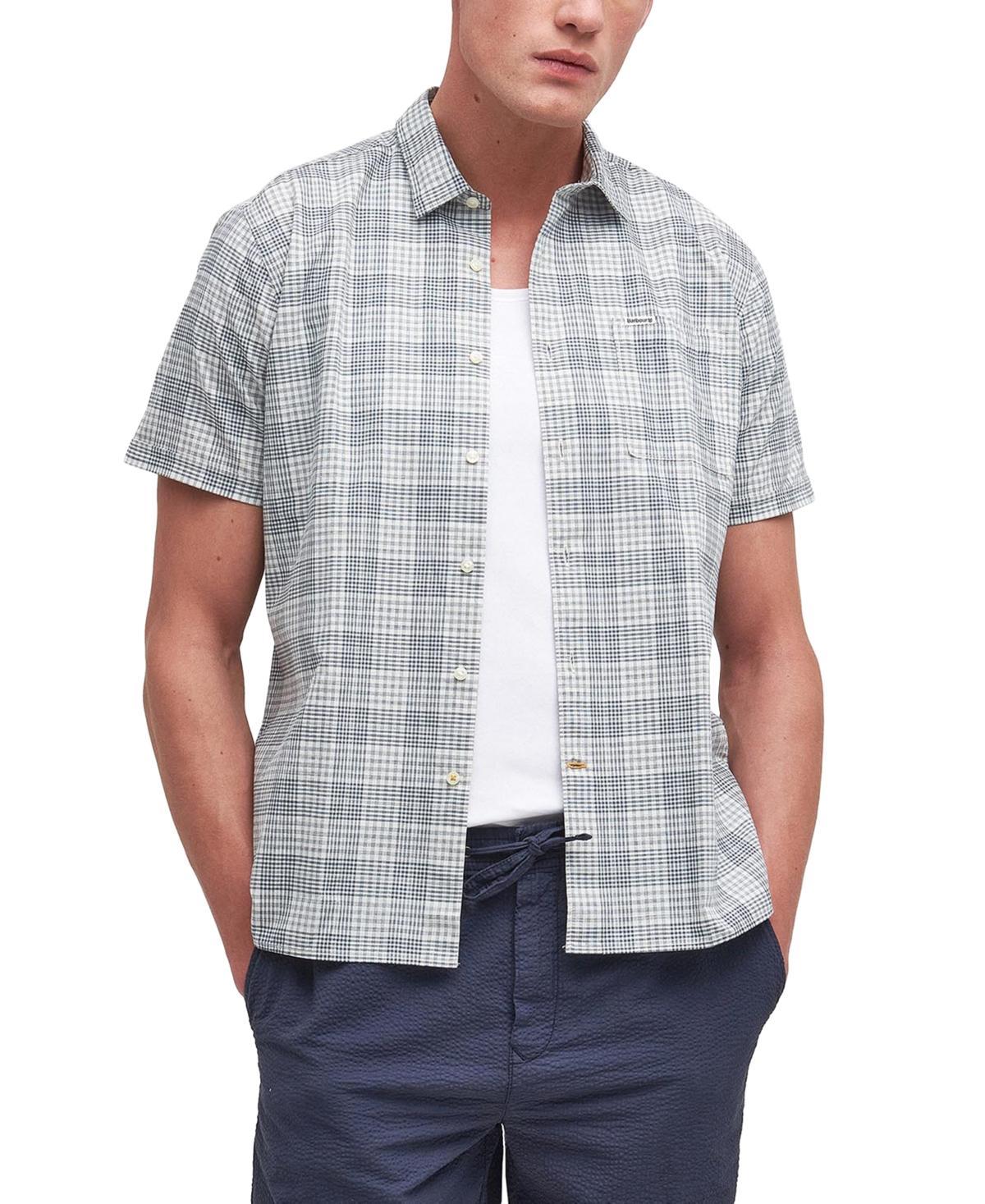 Barbour Mens Springside Short Sleeve Button-Front Check Pattern Shirt Product Image