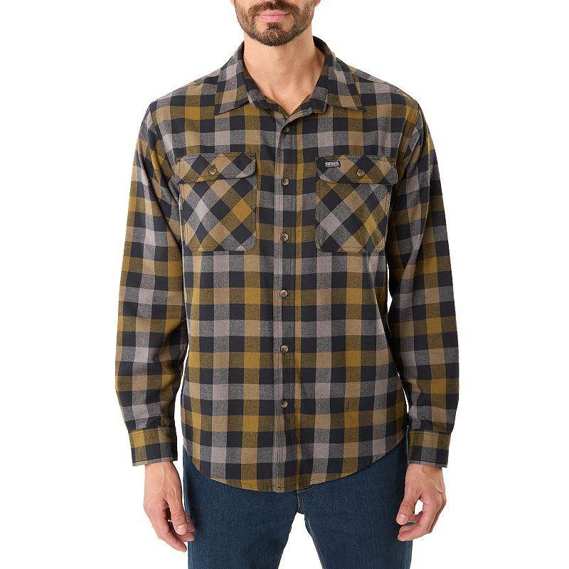 Mens Smiths Workwear Regular-Fit Plaid Two-Pocket Flannel Button-Down Shirt Grey Gray Product Image