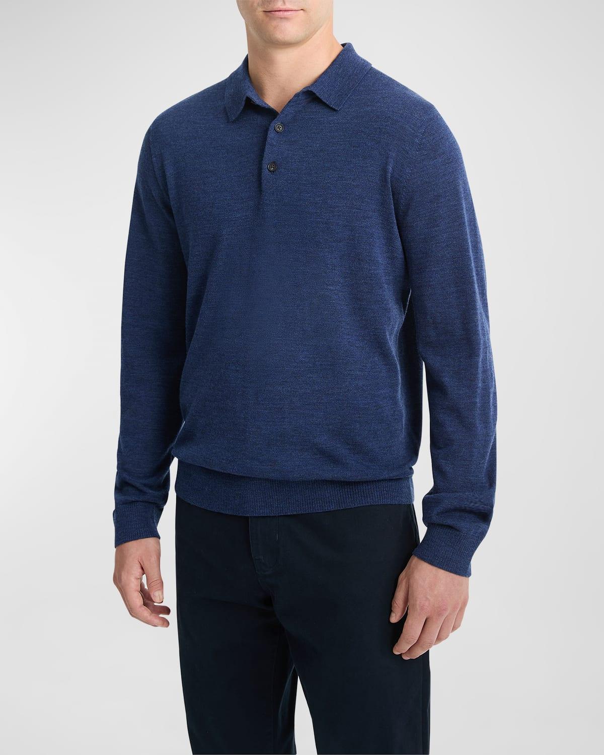 Mens Merino Wool Polo Sweater Product Image