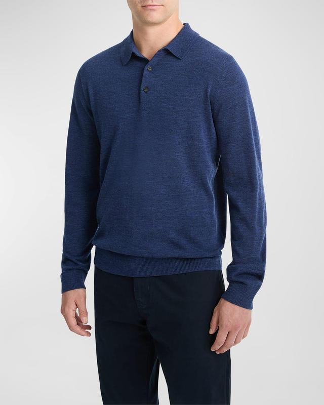 Vince Merino Long Sleeve Polo Men's Short Sleeve Knit Product Image