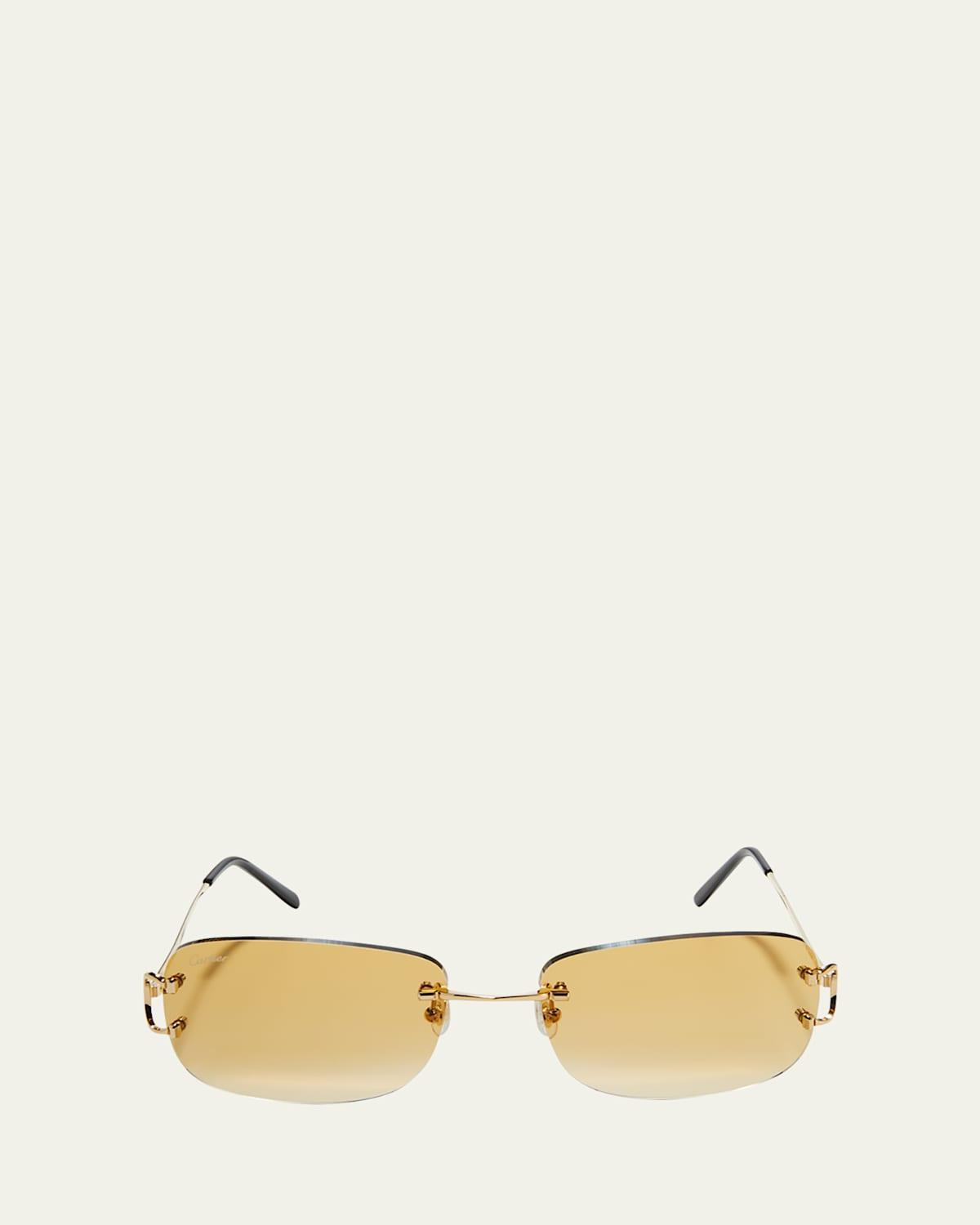 Cartier Signature C 24K Gold Plated Rimless Sunglasses Product Image