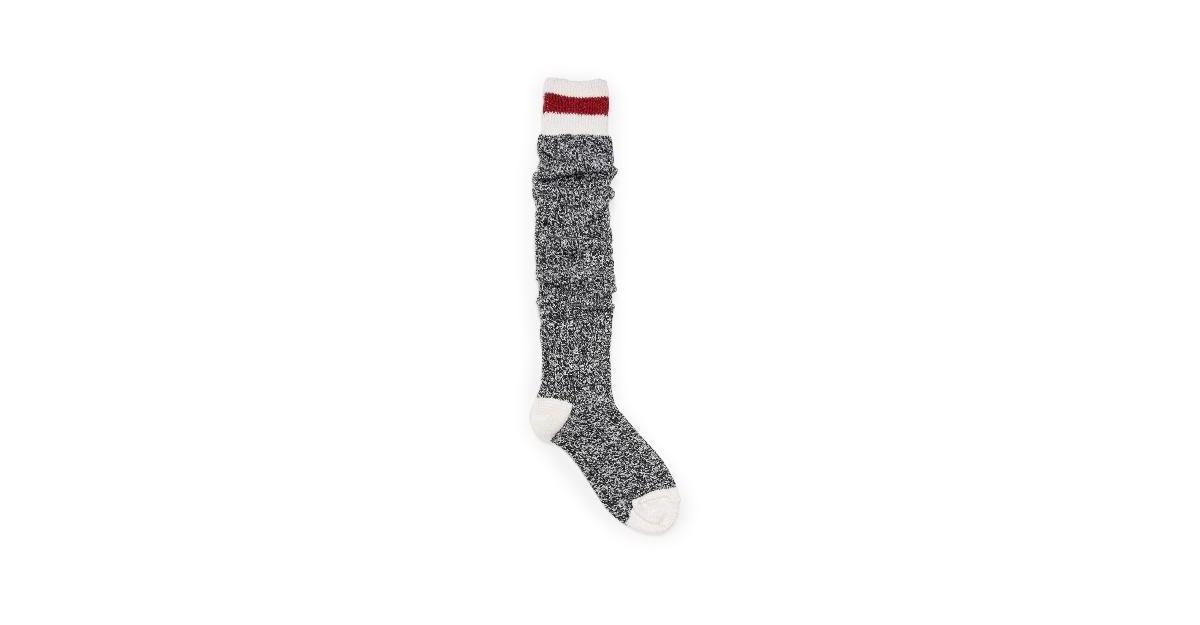 Womens MUK LUKS Slouch Rib Socks, Ebony White Product Image