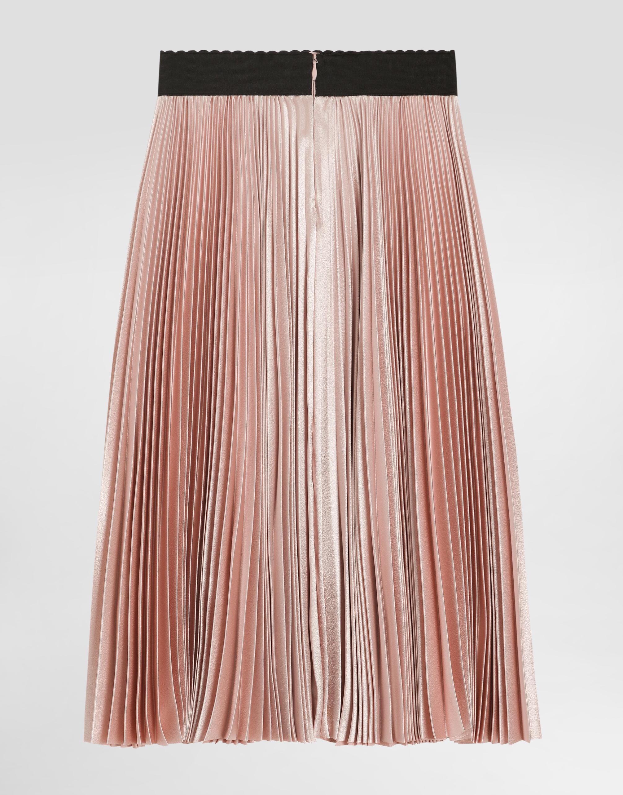 DOLCE & GABBANA Pleated Skirt With Dolce&gabbana Logo In Pink Product Image