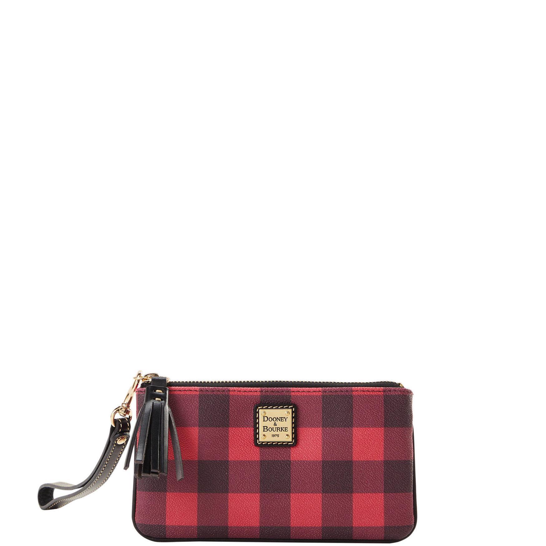 Dooney & Bourke Womens Tucker Small Carrington Coated Cotton Wristlet in Red Product Image