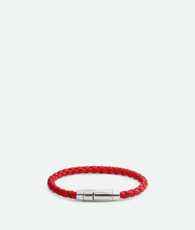 Men's Braid Leather Bracelet in Redstone Product Image