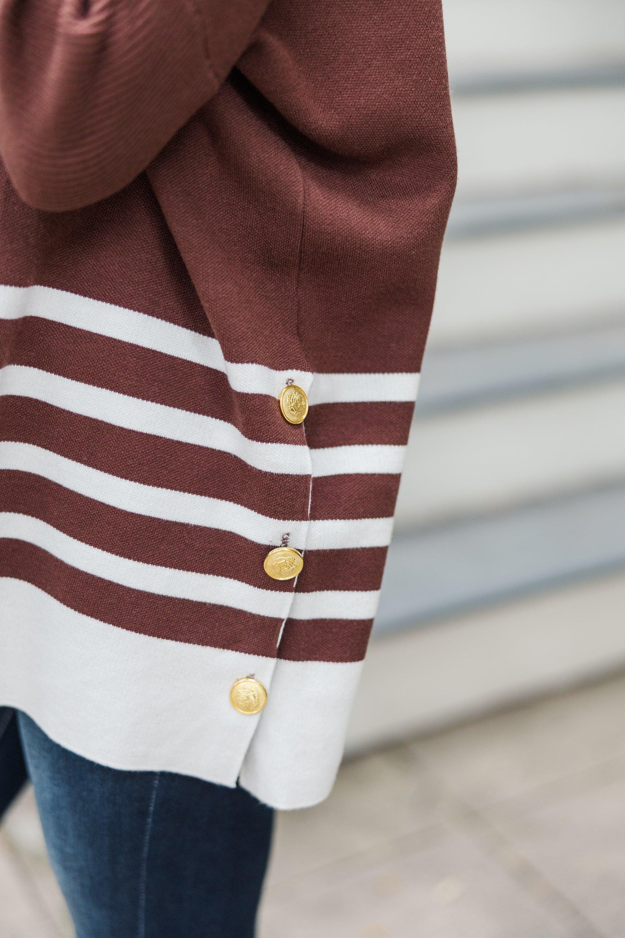 Maine Attraction Brown Striped Sweater Female Product Image