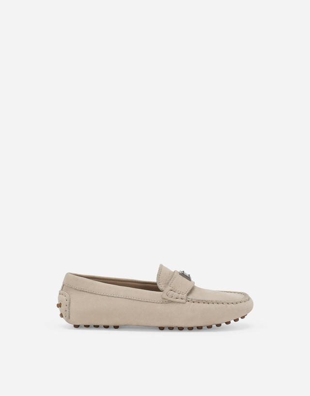 Nubuck Loafers In Beige Product Image