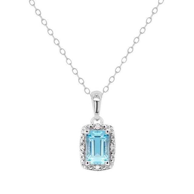 Sapphire (5/8 ct. t.w.) and Diamond Accent Pendant Necklace in Sterling Silver (Also Available in Emerald) Product Image