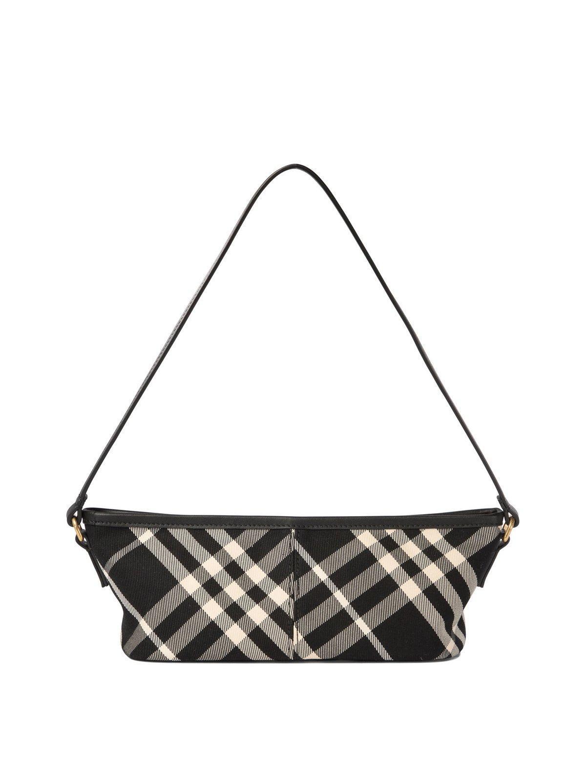 BURBERRY Mini Check Shoulder Bag In Black Product Image