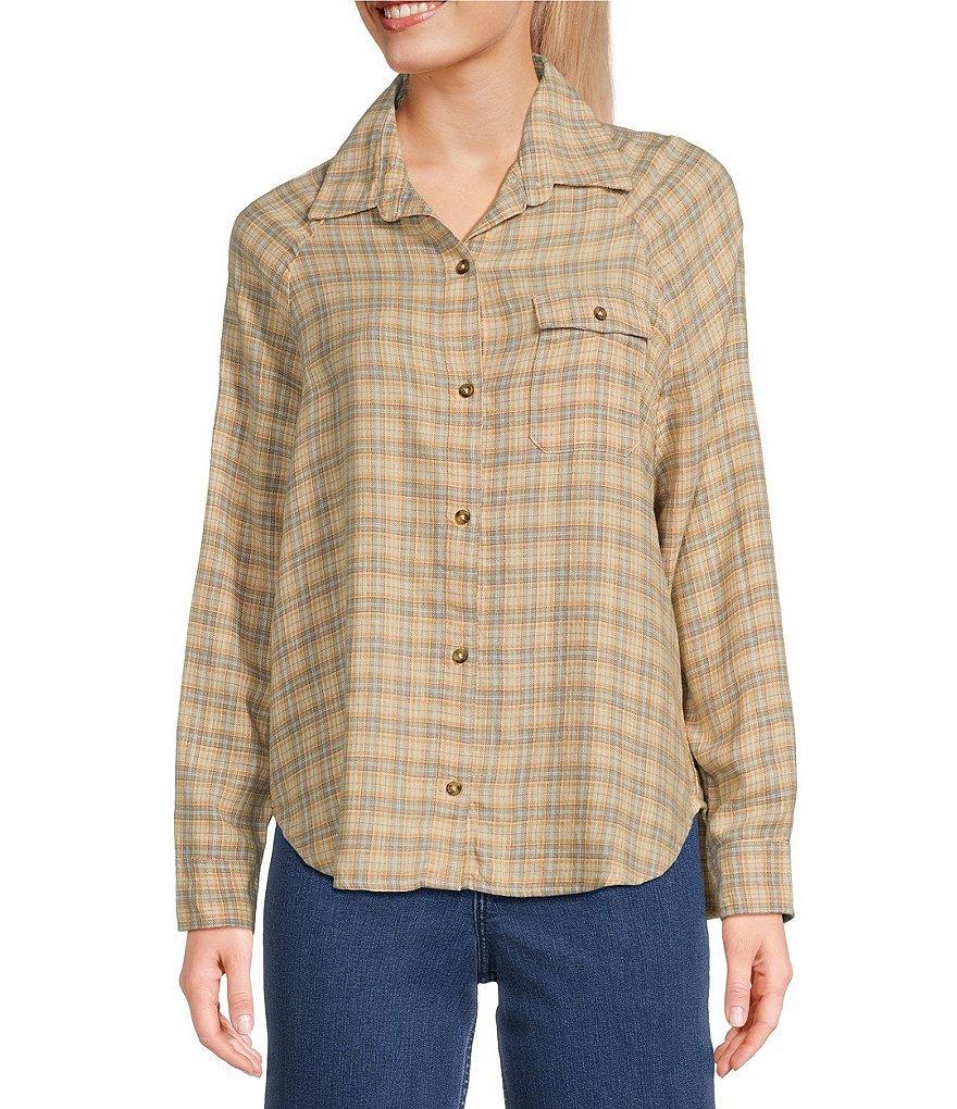 Billabong Best Time Oversized Checked Micro Plaid Button Front Flannel Shirt Product Image