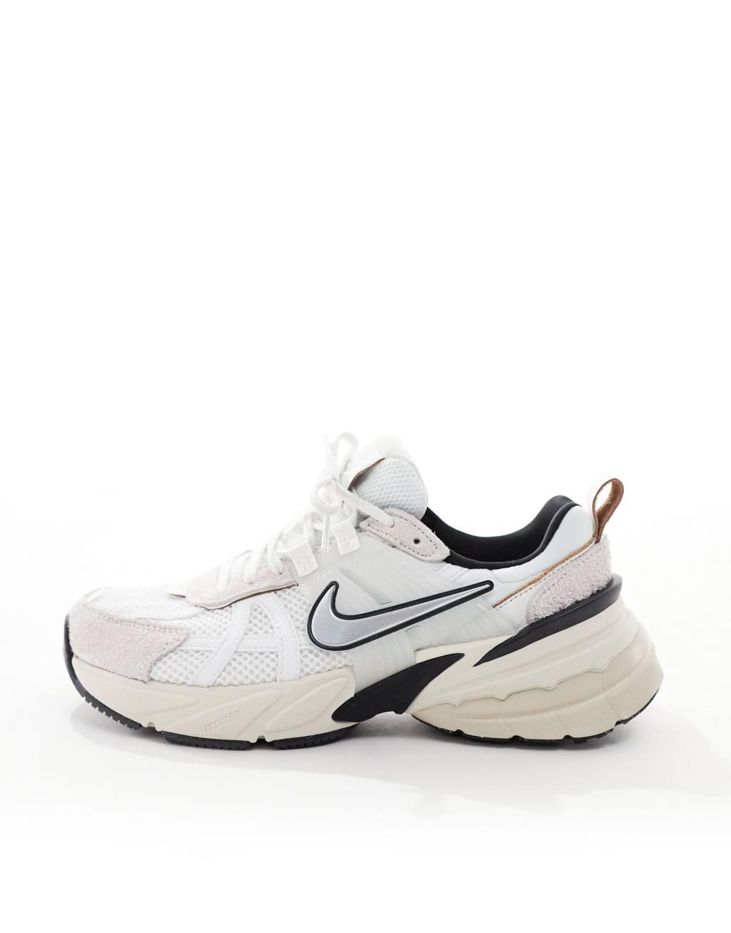 Nike V2K Run sneakers in white and chrome Product Image