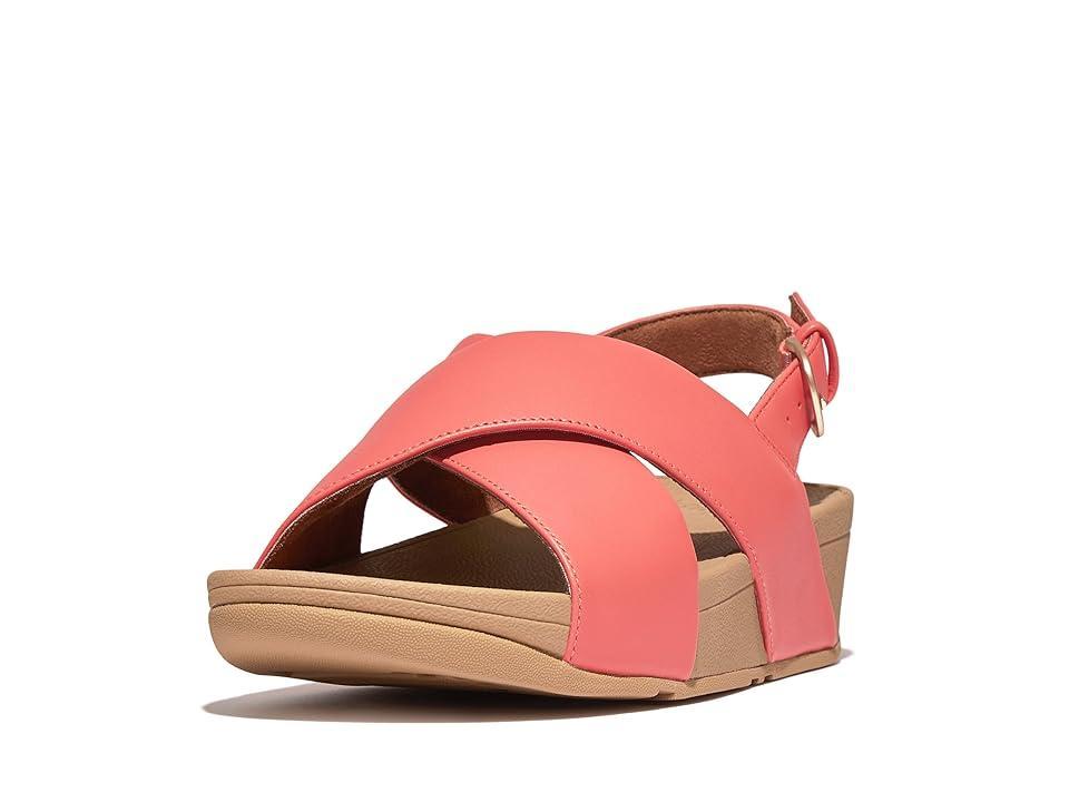 FitFlop Lulu Cross-Back Strap Sandals - Leather (Rosy Coral) Women's Sandals Product Image