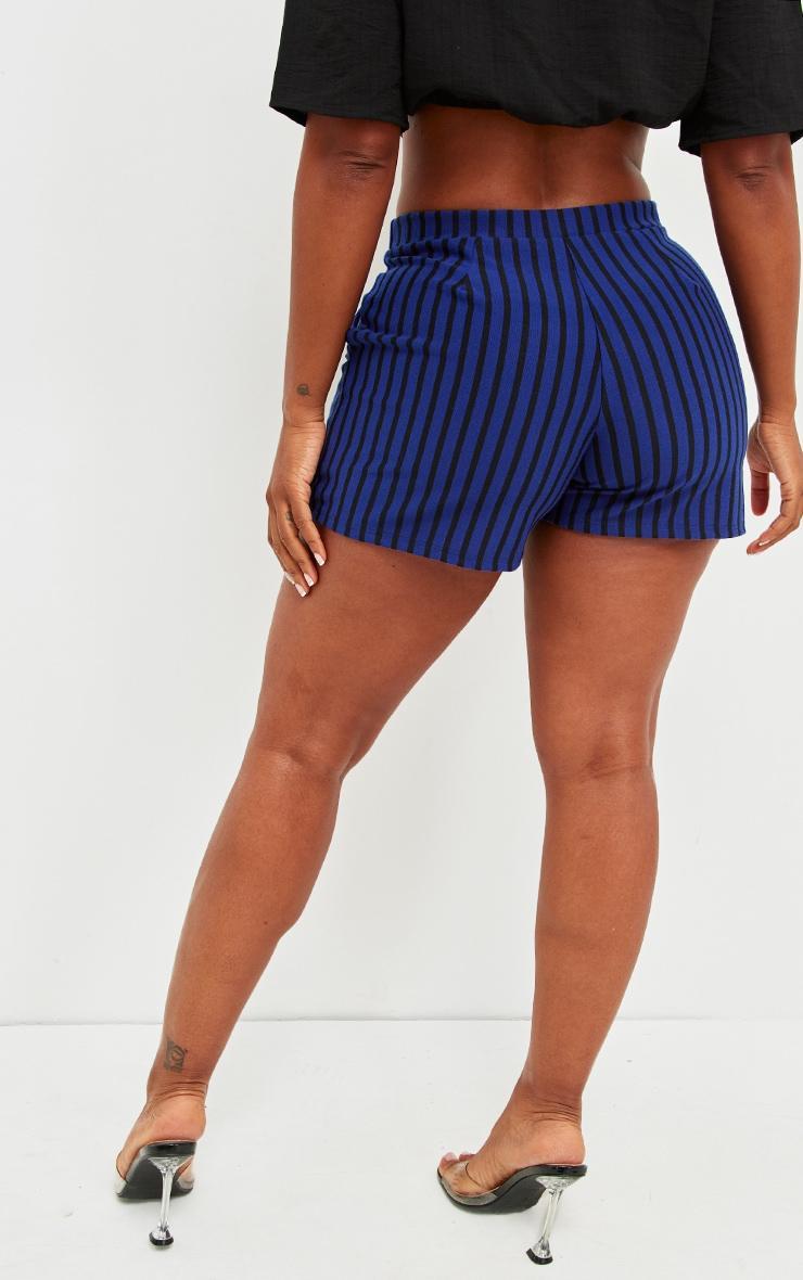 Shape Blue Striped Runner Shorts Product Image