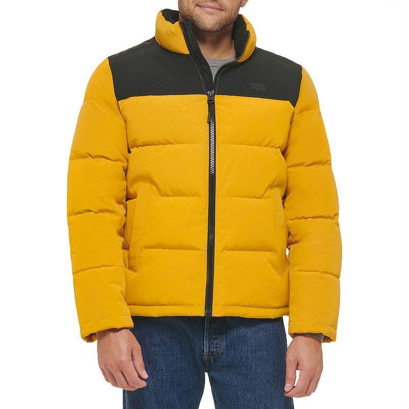 Mens Levis Retro Quilted Puffer Jacket Yellow Product Image