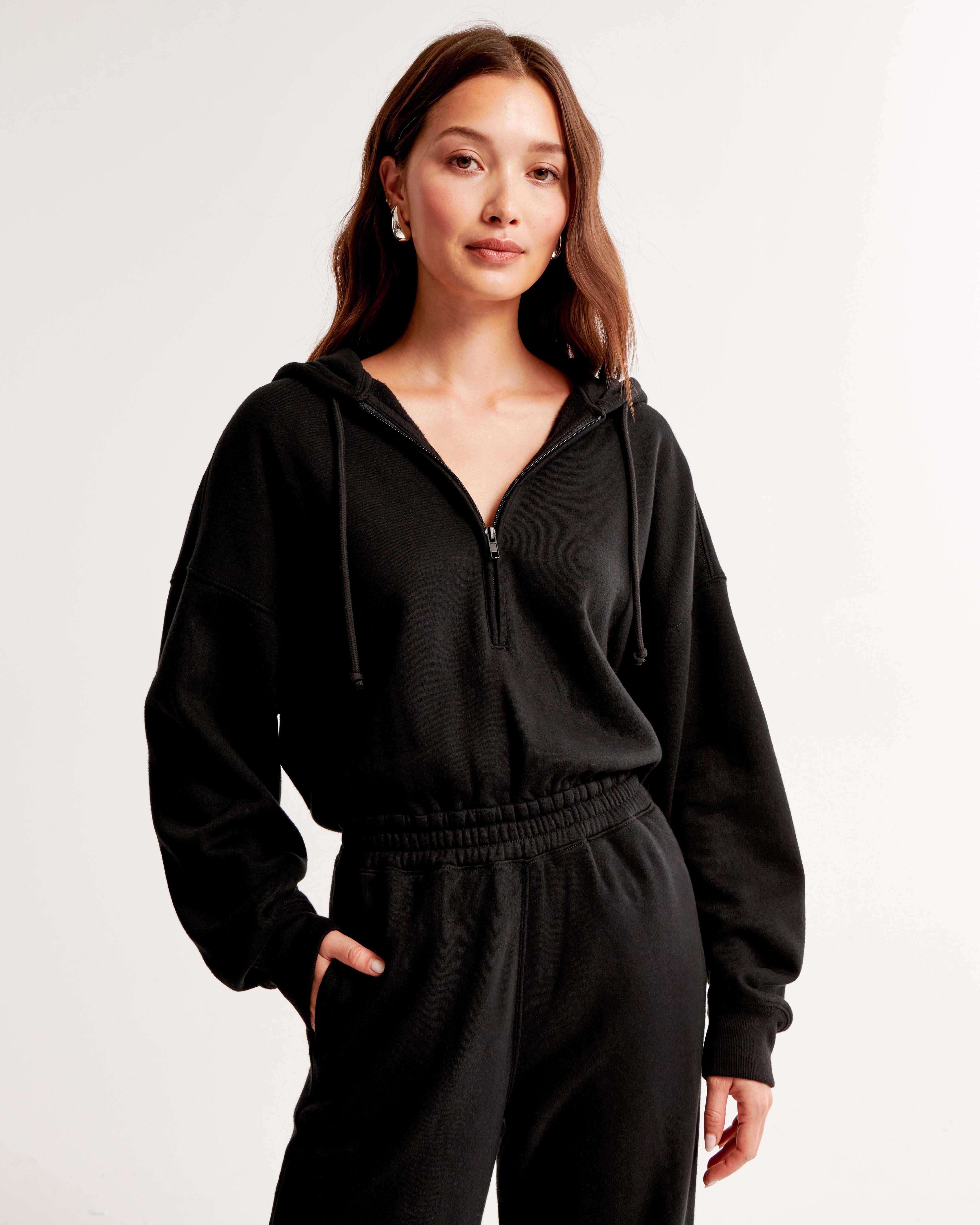 Long-Sleeve Hooded Fleece Jumpsuit Product Image