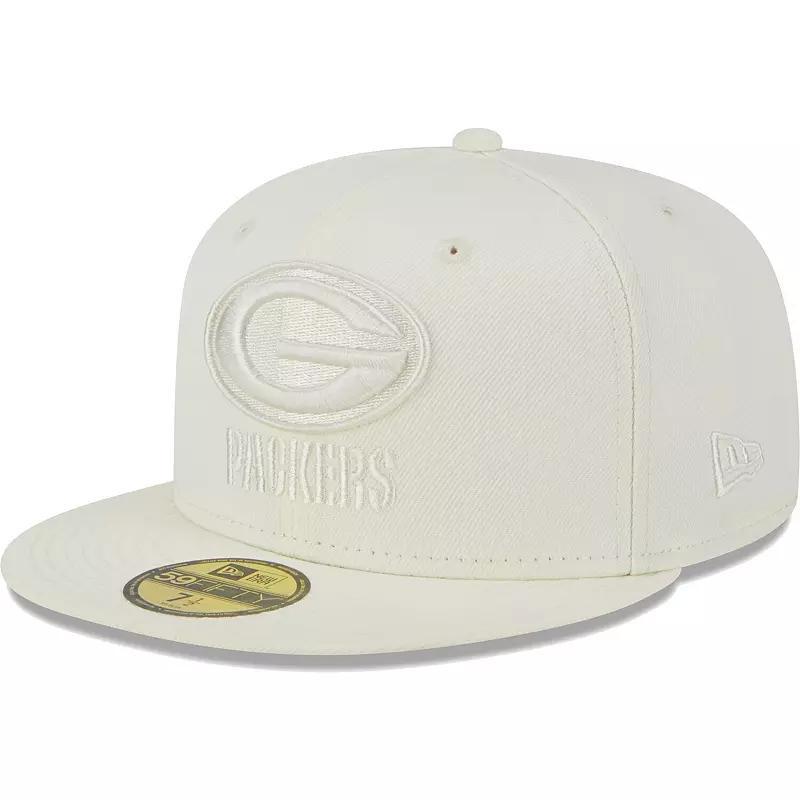 Mens New Era Cream Green Bay Packers Color Pack 59FIFTY Fitted Hat Product Image