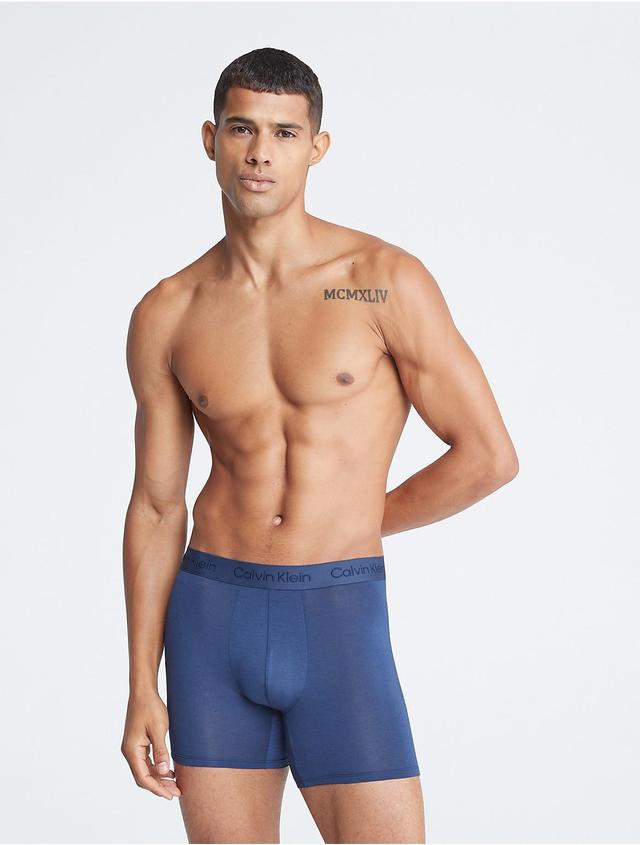 Calvin Klein Mens CK Black Ultra Soft Boxer Brief - Blue - L Product Image