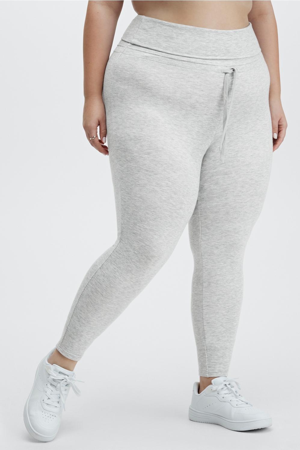 Fabletics Luxe Drawstring Legging Womens Light Grey Heather plus Size 4X product image