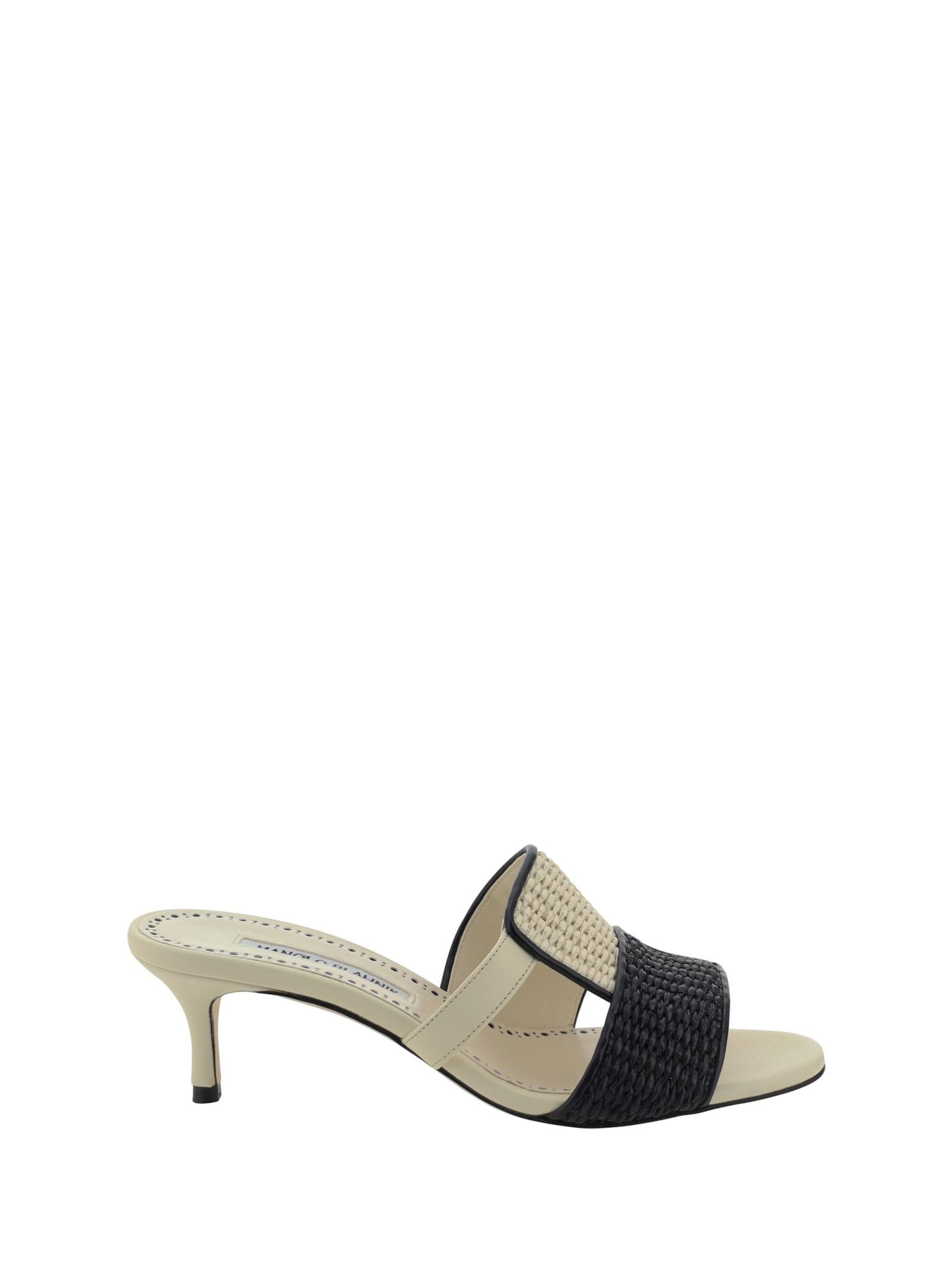 MANOLO BLAHNIK Fabiolamu Fabio Sandals In Beige Product Image