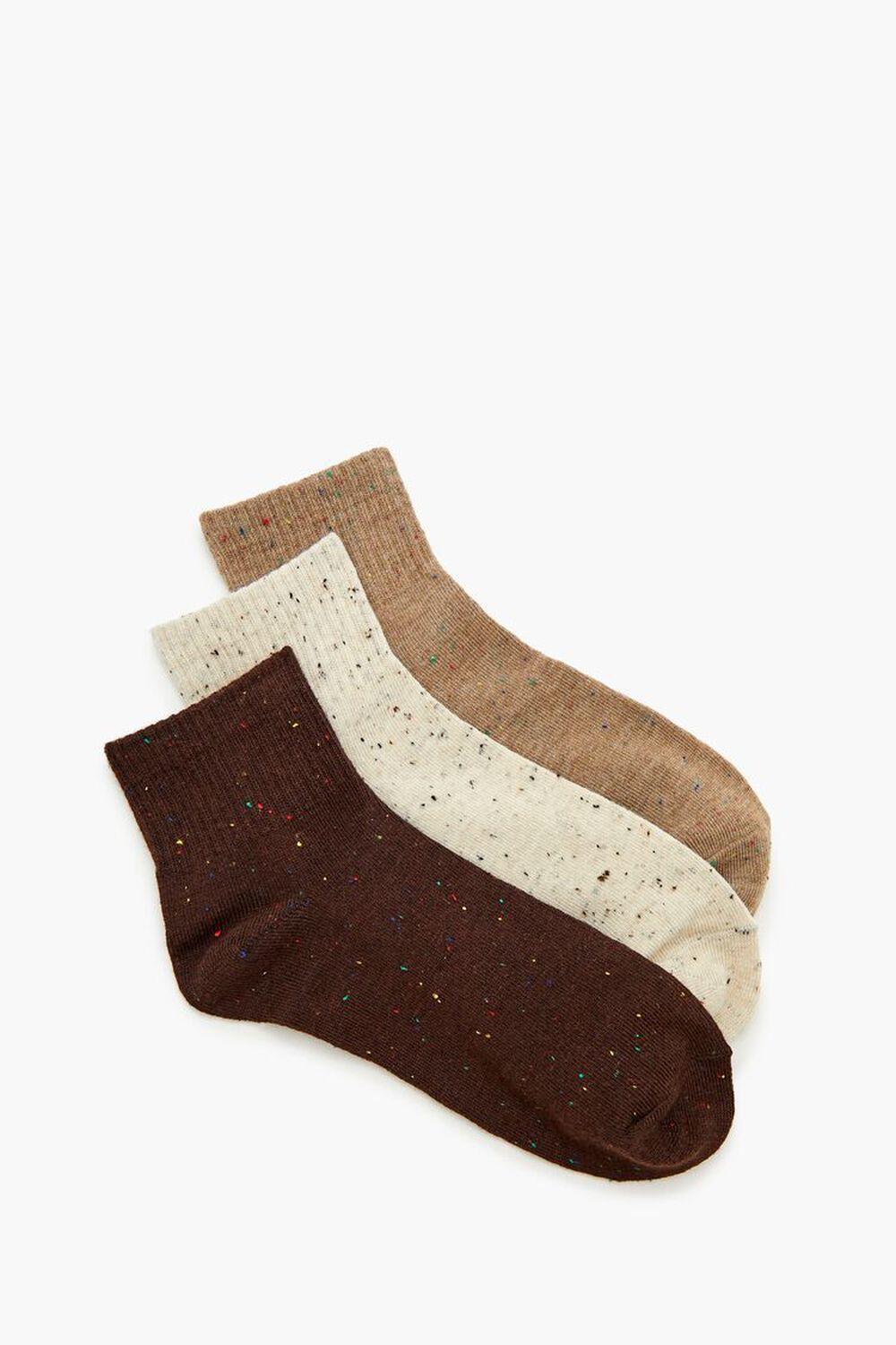 Speckled Knit Quarter Socks - 3 pack | Forever 21 Product Image