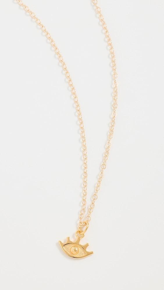 HART Small Evil Eye Charm Necklace on Dainty Chain | Shopbop Product Image