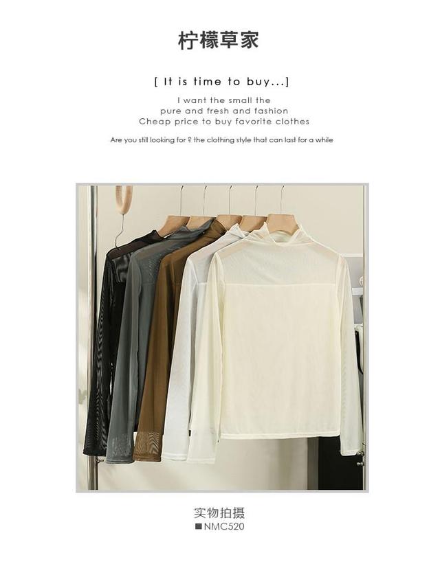 Two-Tone Mock-Neck Top in 5 Colors Product Image