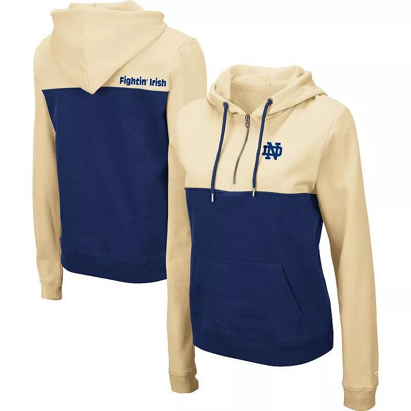 Womens Colosseum /Navy Notre Dame Fighting Irish Aidan Lightweight Half-Zip Hoodie Product Image