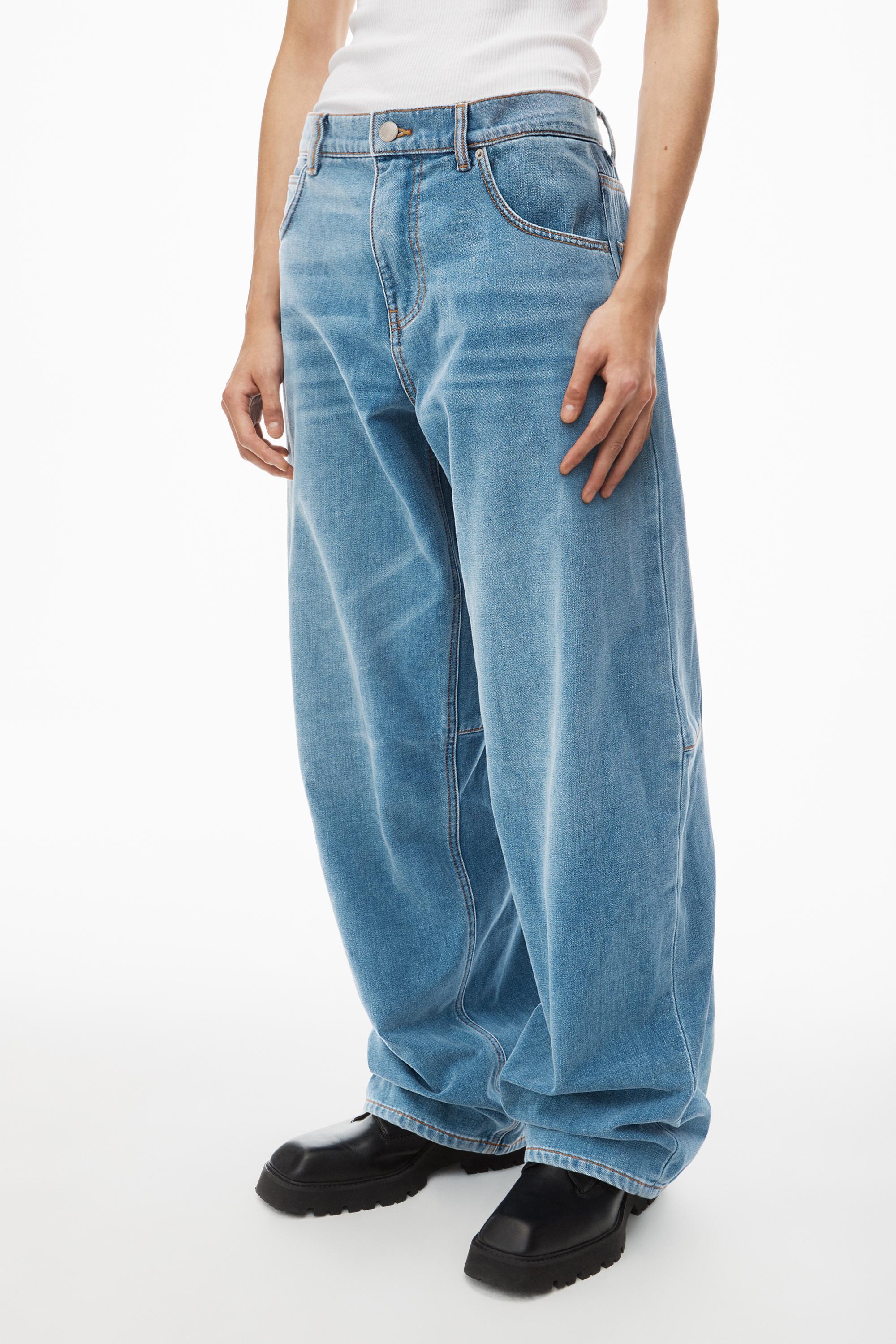 High-waist Ballon Jeans In Brushed Denim Product Image