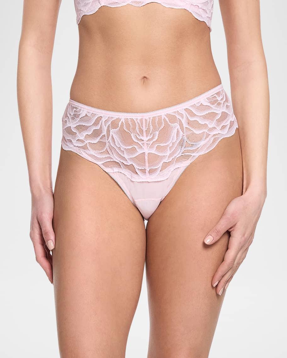 Silhouette Floral Lace & Stretch Mesh Panty Product Image