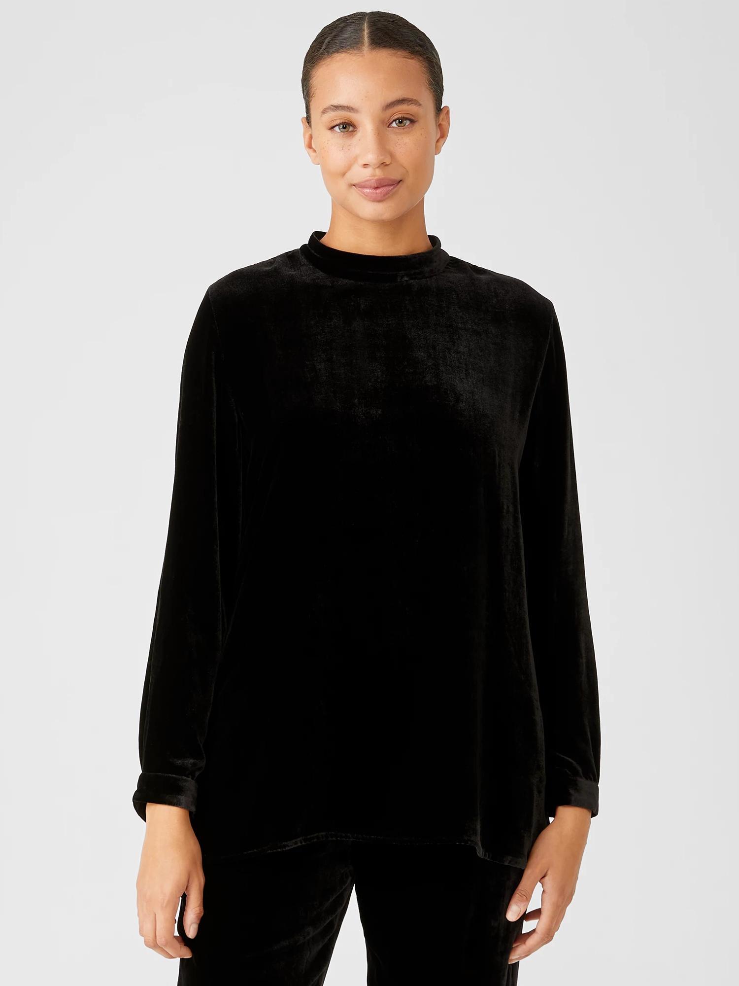 Velvet Mock Neck Top Product Image