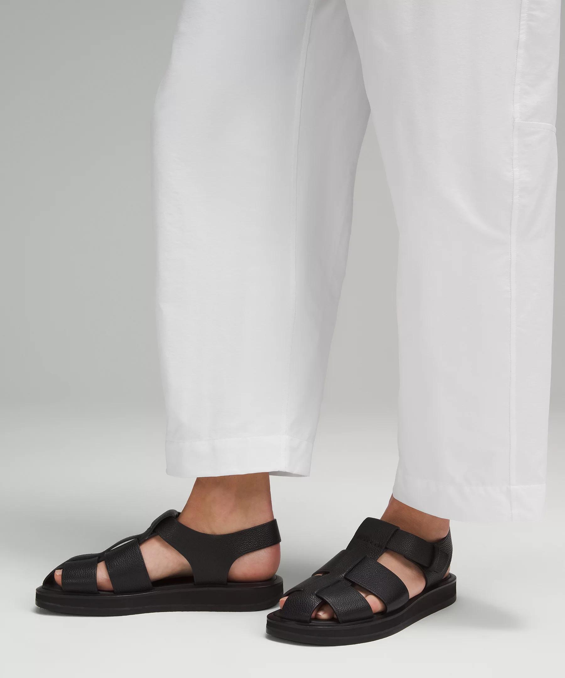 Lightweight Mid-Rise Barrel-Leg Cropped Pant Product Image