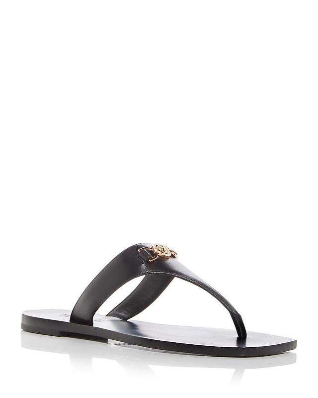 Medusa Leather Flat Thong Sandals Product Image