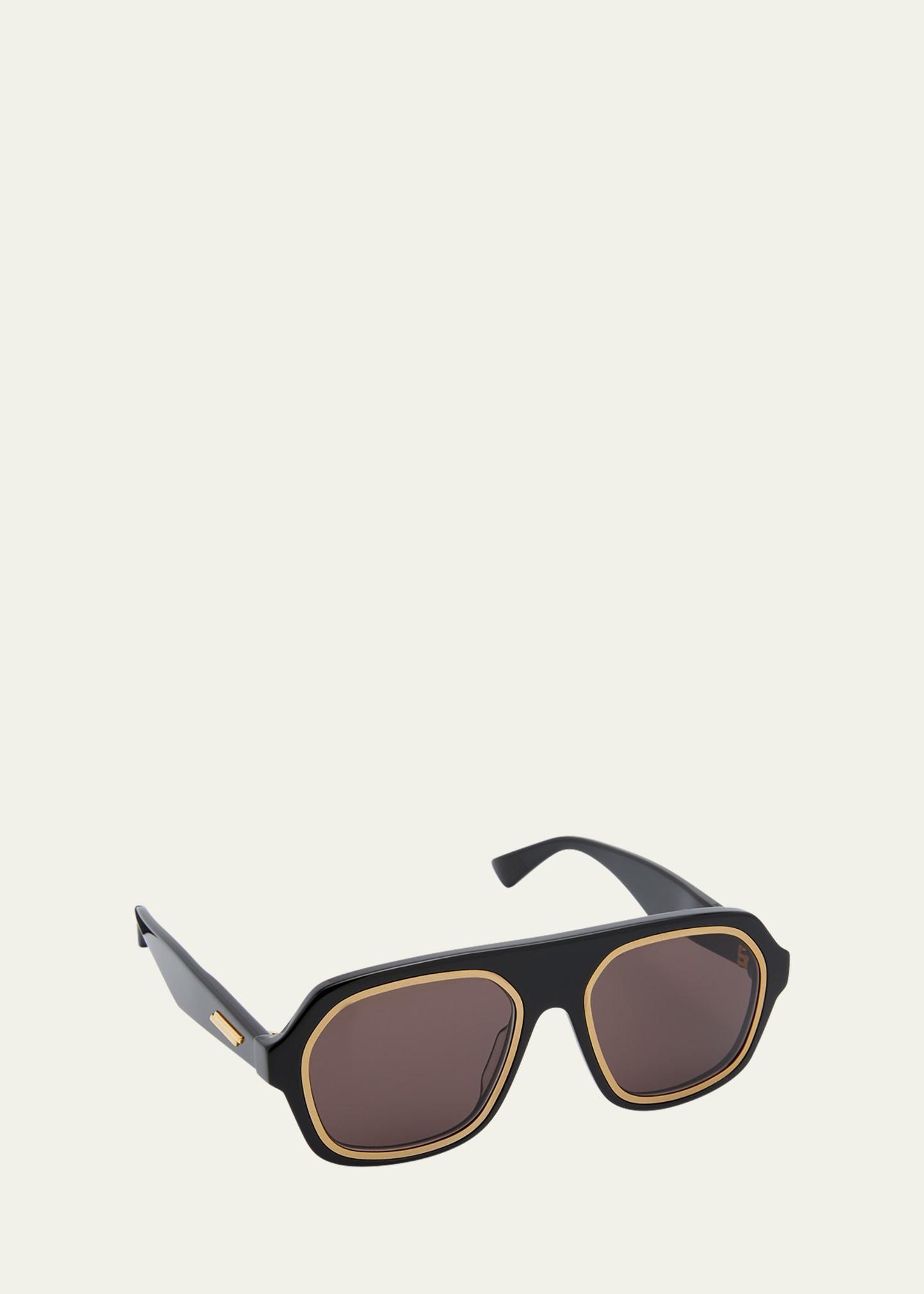 Two-Tone Acetate Aviator Sunglasses Product Image