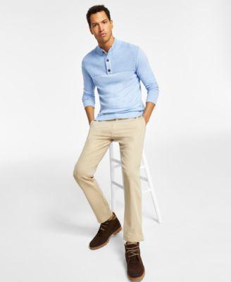 Club Room Mens Button Mock Neck Sweater Four Way Stretch Pants Created For Macys Product Image