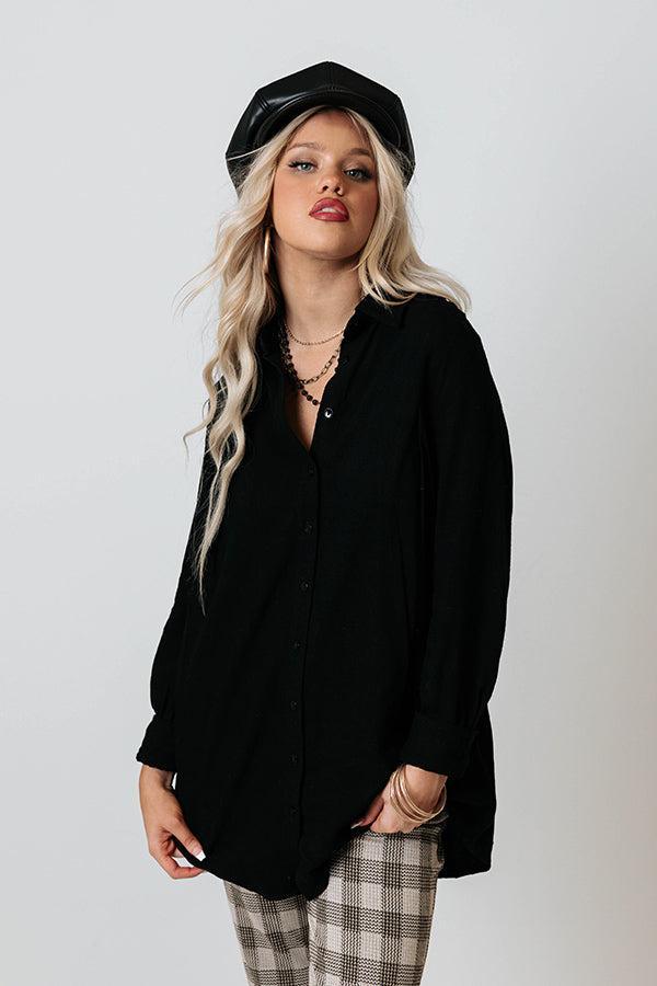 Westminster Button Up Top In Black Product Image