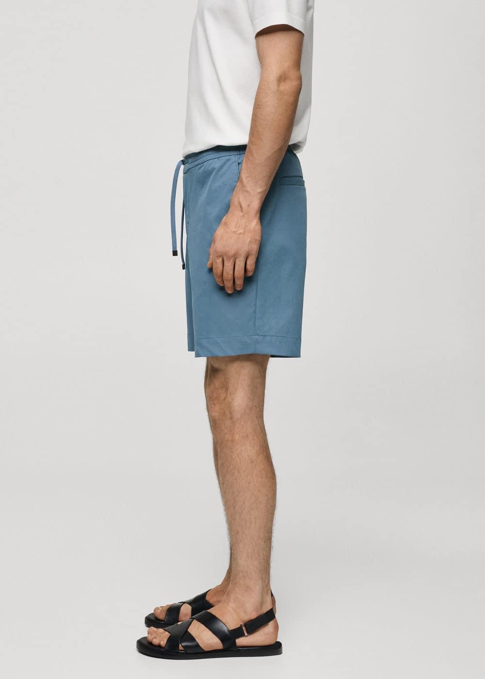 MANGO MAN - Technical fabric drawstring Bermuda shorts sky blueMen Product Image