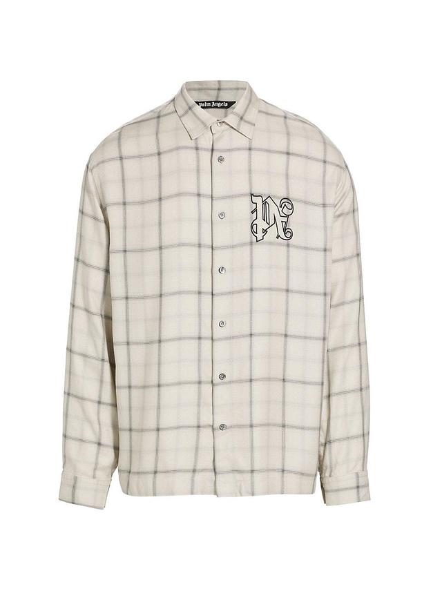 Mens Logo Checked Button-Front Shirt Product Image