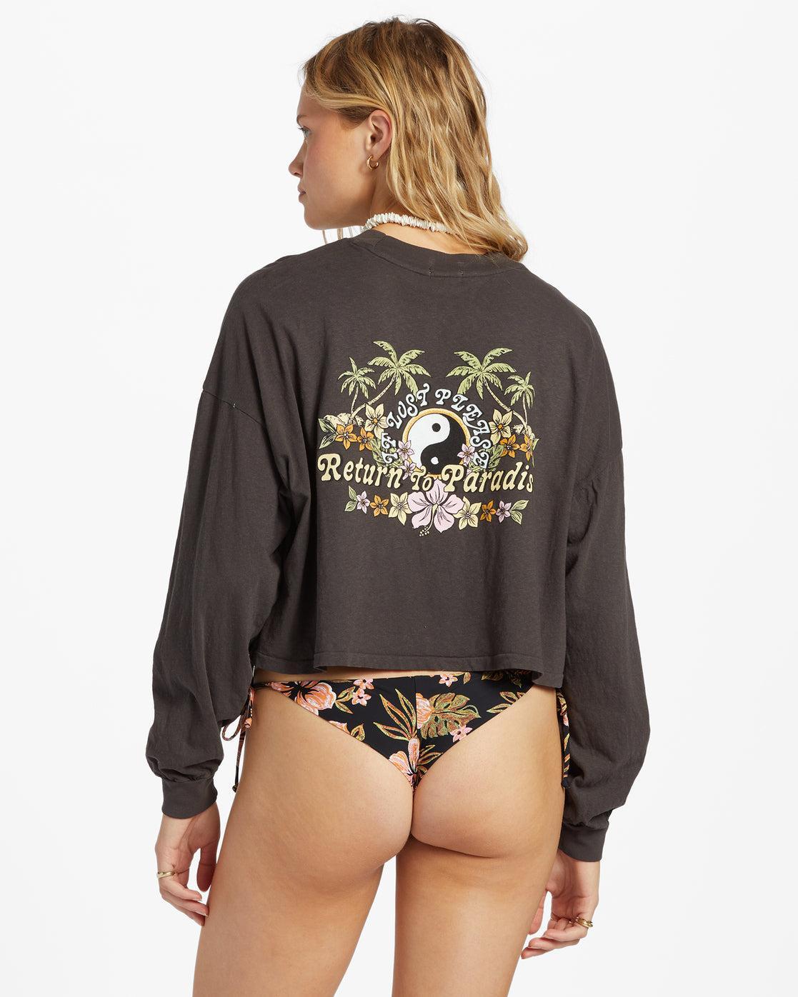 Beach Boyfriend Long Sleeve Crop Top - Black Sands 1 Female Product Image