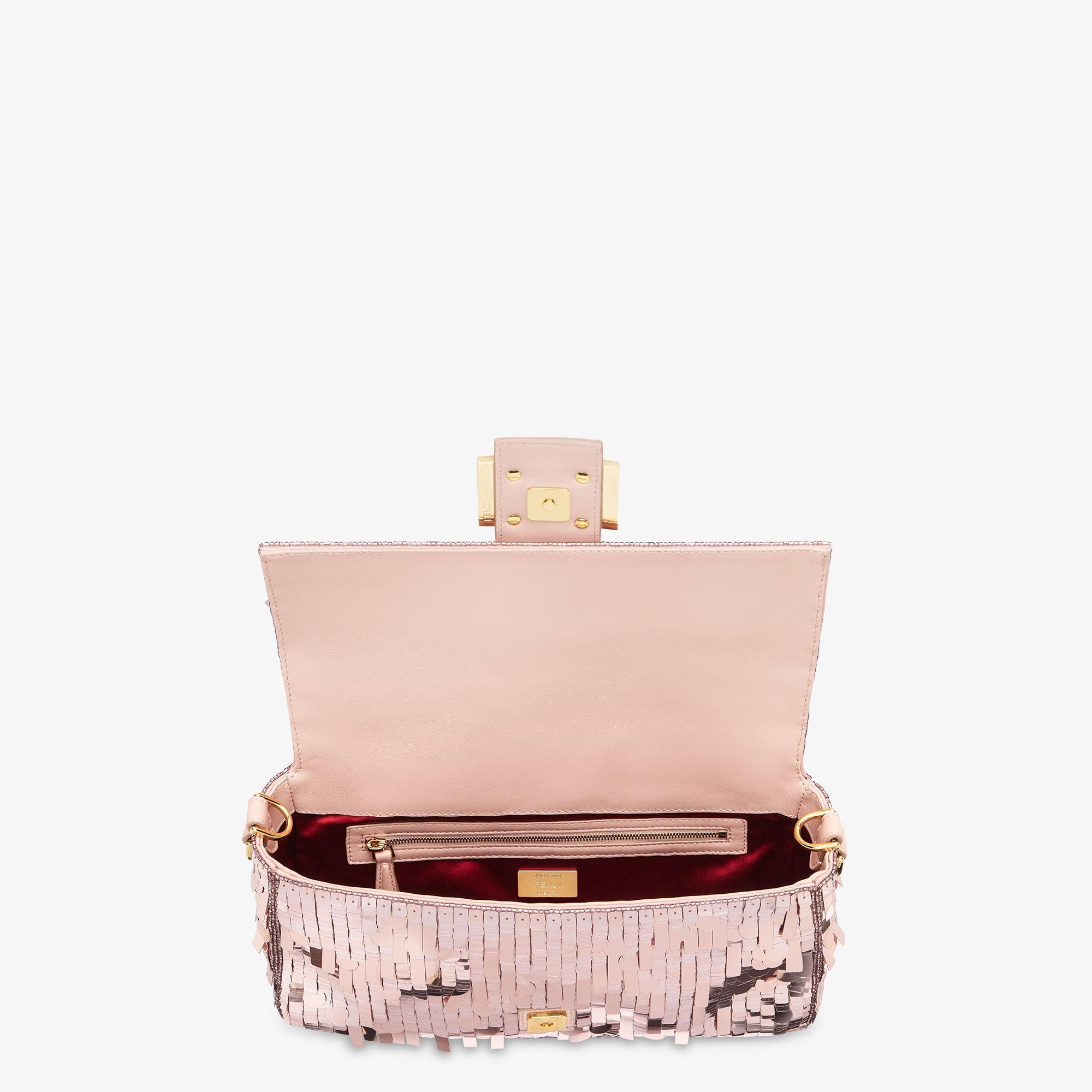 BaguettePink sequin and leather bag Product Image