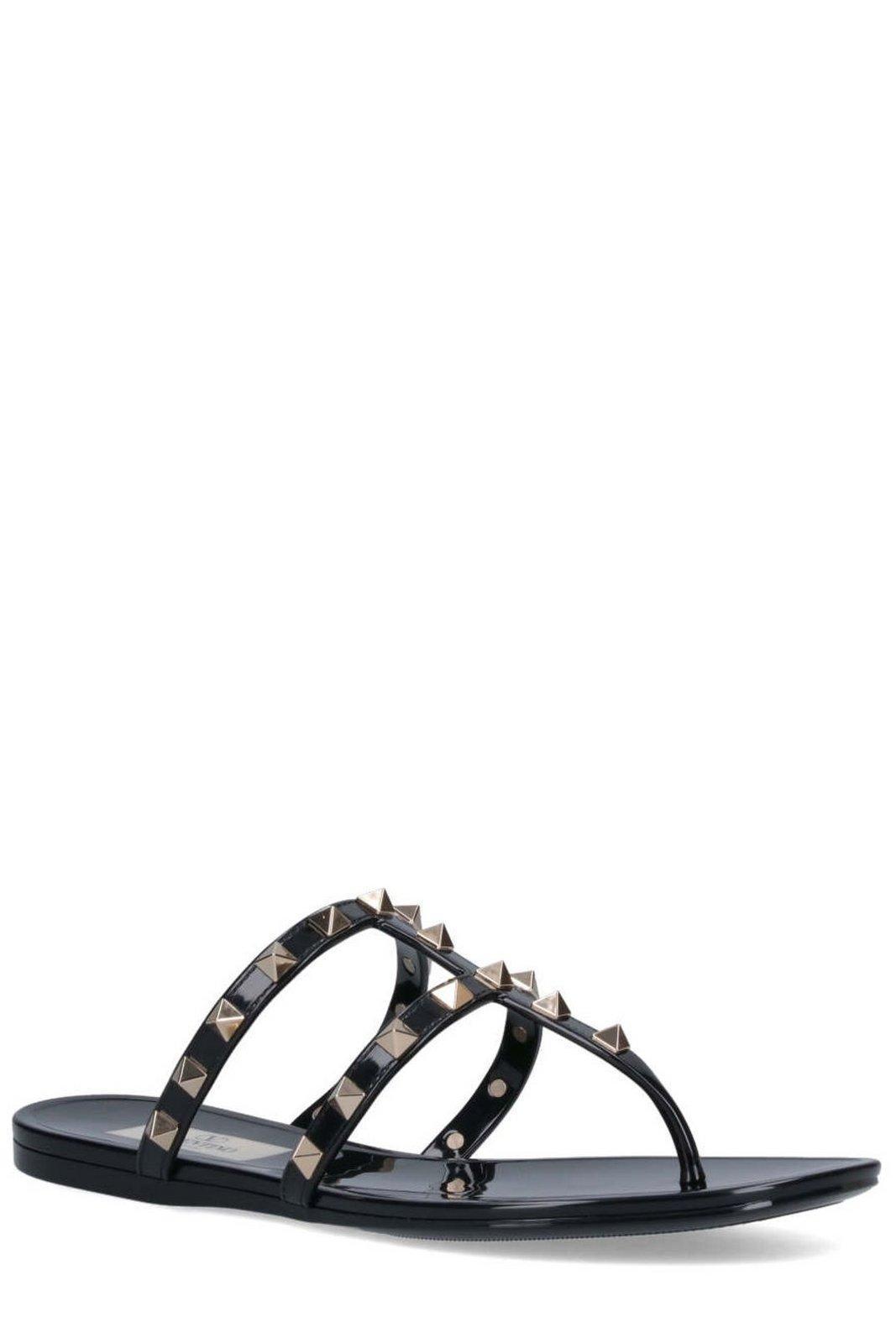 Rockstud Thong Sandals In Black Product Image