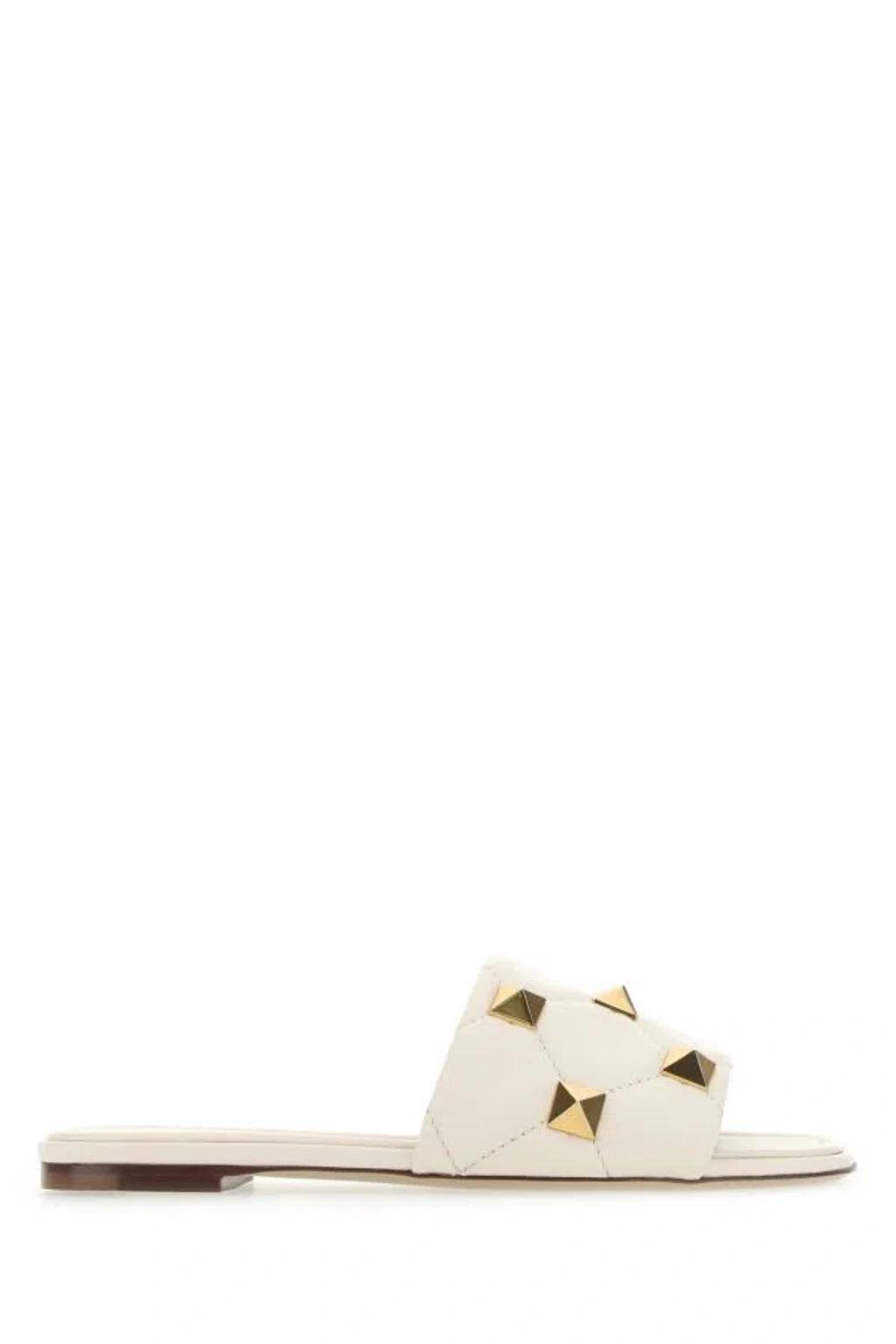 Roman Stud Sandals In White Product Image